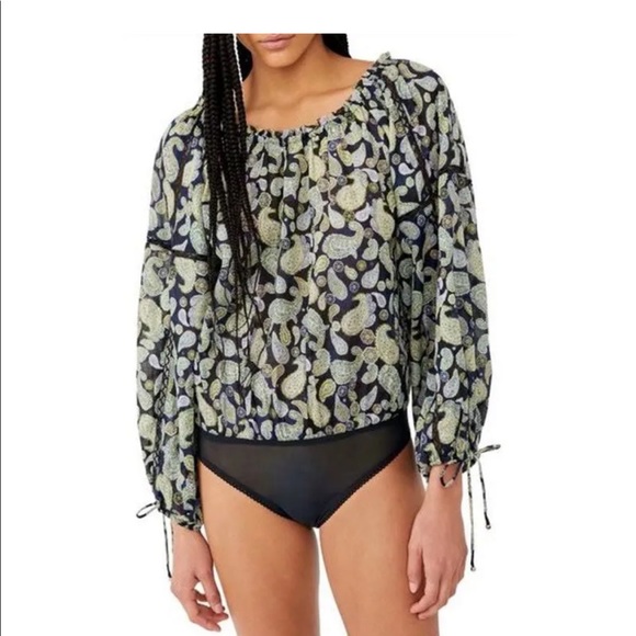Free People Tops - Free People Sun Down Paisley Bodysuit